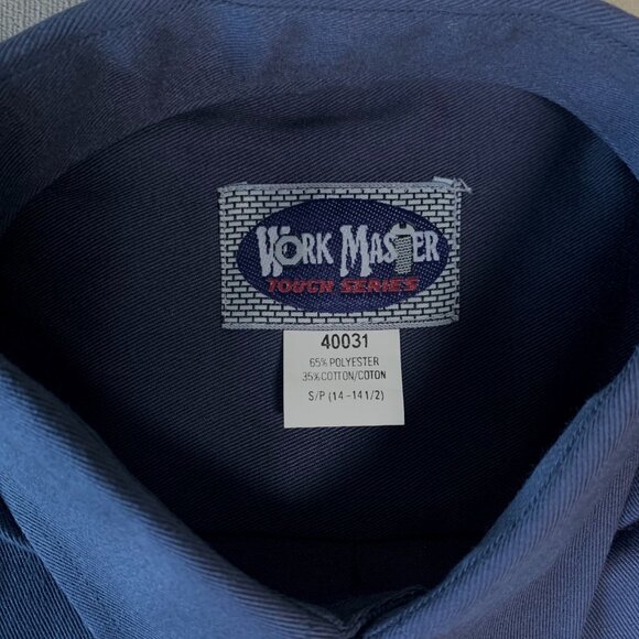 Vintage Work Master Tough Series Long Sleeve Causal Work Shirt Workwear Navy - Picture 9 of 13